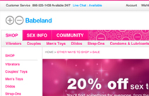 babeland.com website design