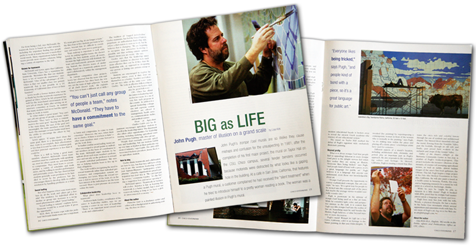 Art direction and layout for California State University, Chico alumni magazine. Article.