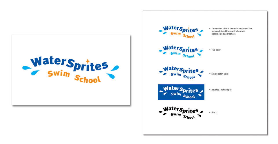 Identity design for Water Sprites Swim School, logo